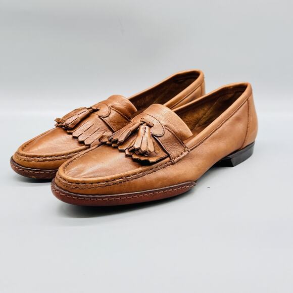 Bruno Magli Shoes Men 10 Brown Leather Kiltie Tassel Loafer Oxford Moc Toe Dress main image 5